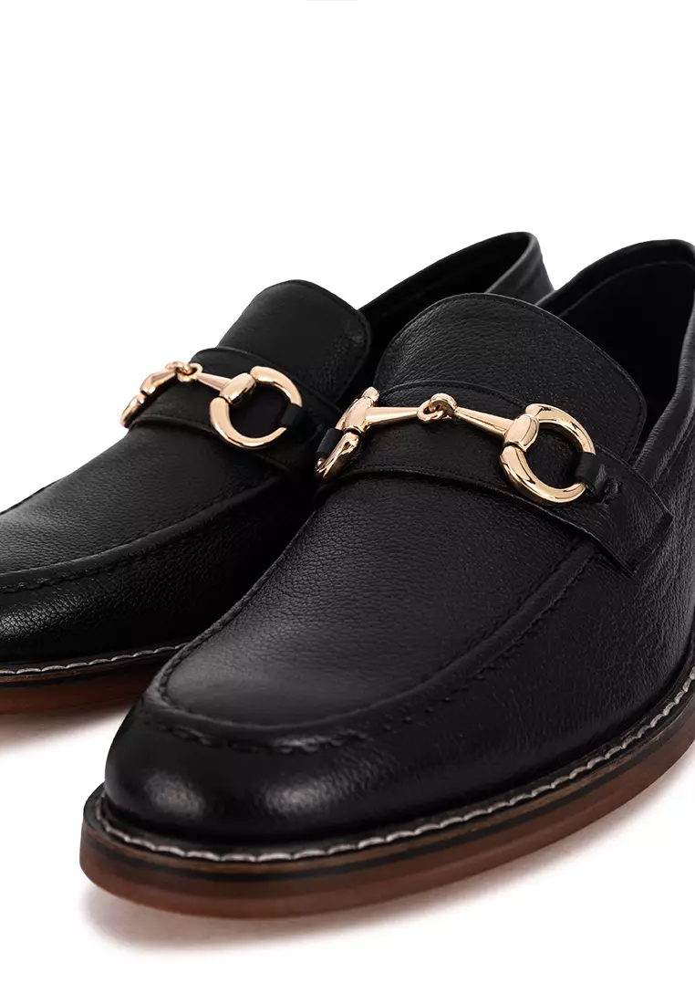 Manson Black Loafer with Buckle