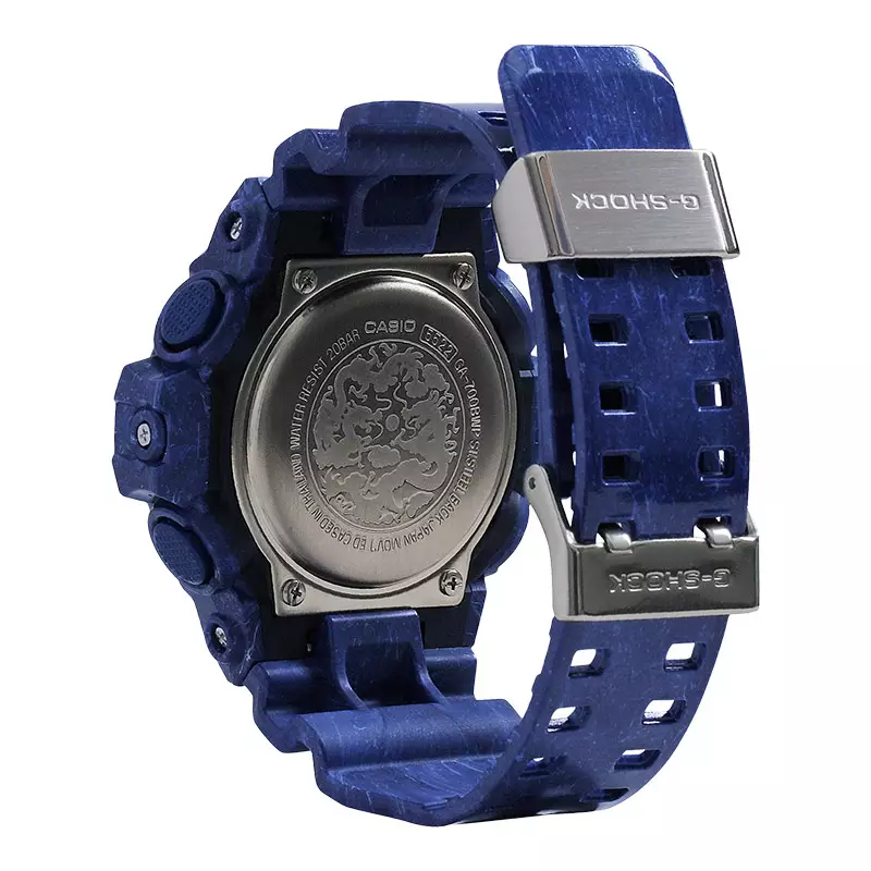 Jam Tangan Pria Casio G-Shock GA-700BWP-2ADR Chinese Porcelain Light Blue Digital Analog Dial Navy Blue Resin Band