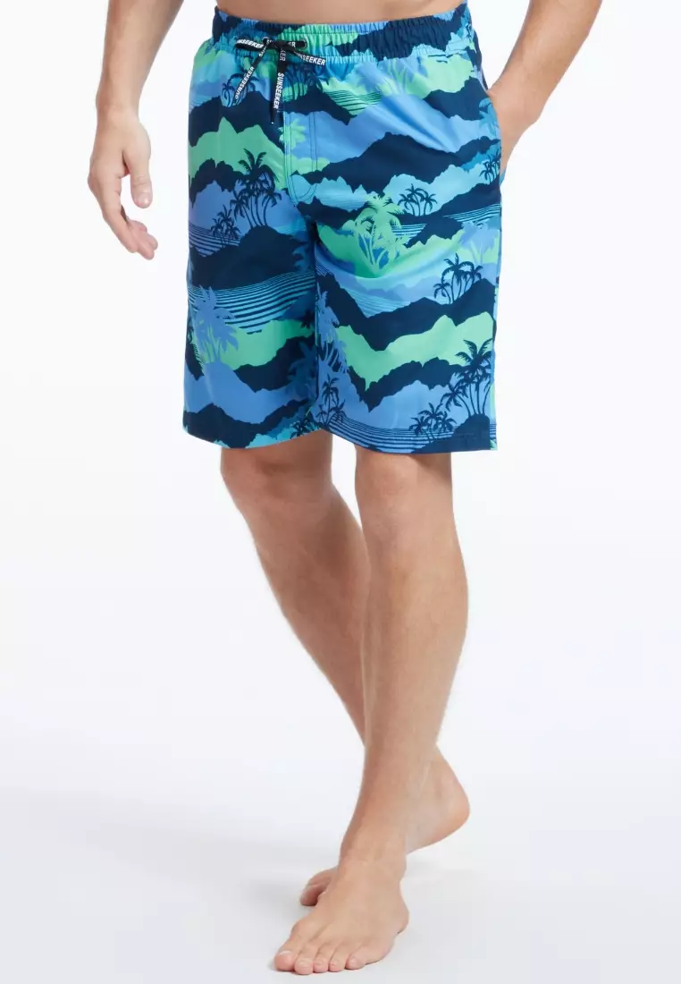 男士Aloha抽繩20吋沙灘泳褲