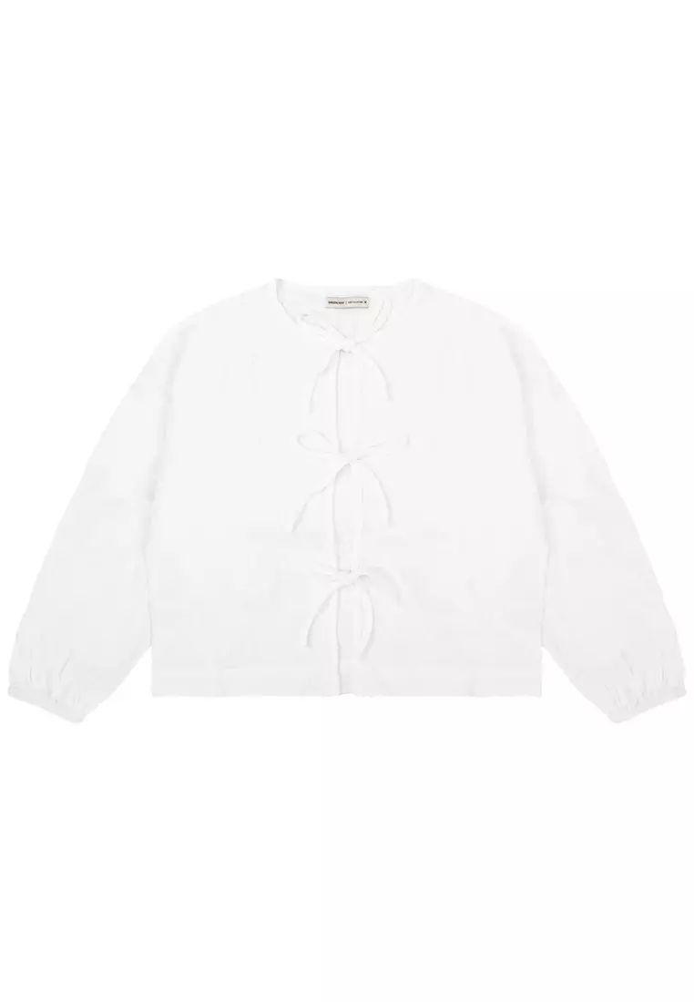 Greenlight Women's Shirt Long Sleeve Loose Fit Tie Knot Blouse Kumiko HP-C050225
