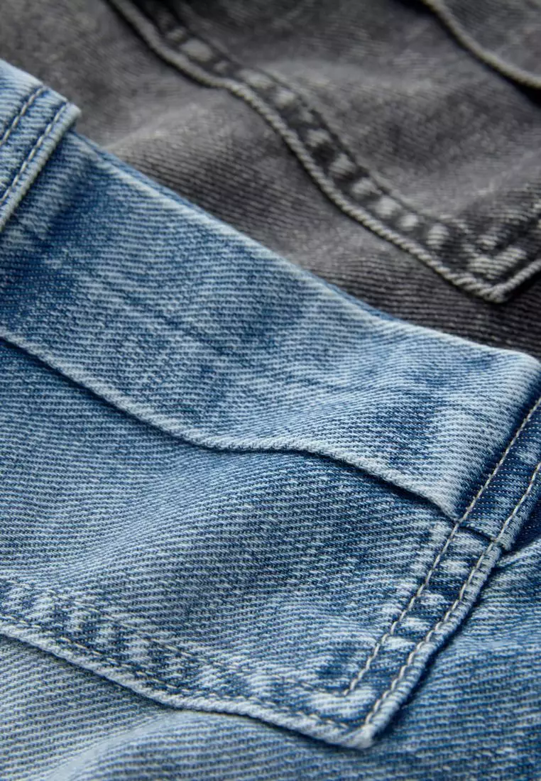 100% Cotton Denim Cargo Shorts 2 Pack