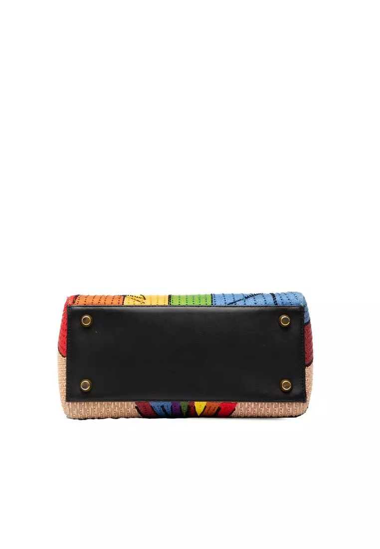 Pre-Loved Dior Medium Canvas Beaded And Embroidered Tarot Judgment Lady Dior