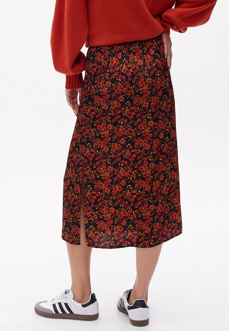 Gap floral midi clearance skirt