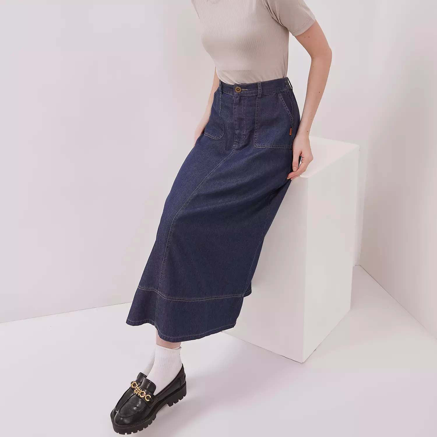 DUST Rok Denim Mauri Dark Blue TENCEL™ (D.21143)