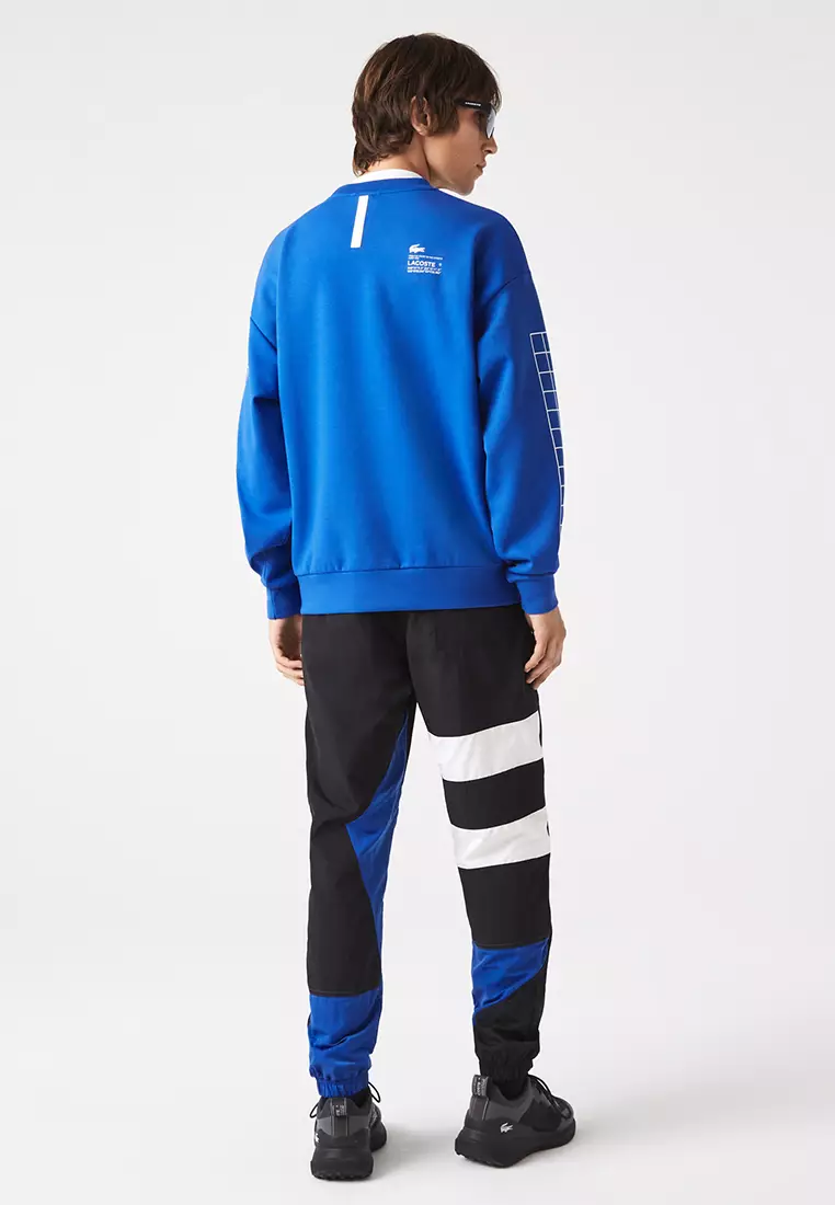 Pique Sweatshirt Sudadera Lacoste Loose Fit Hombre Negra Con