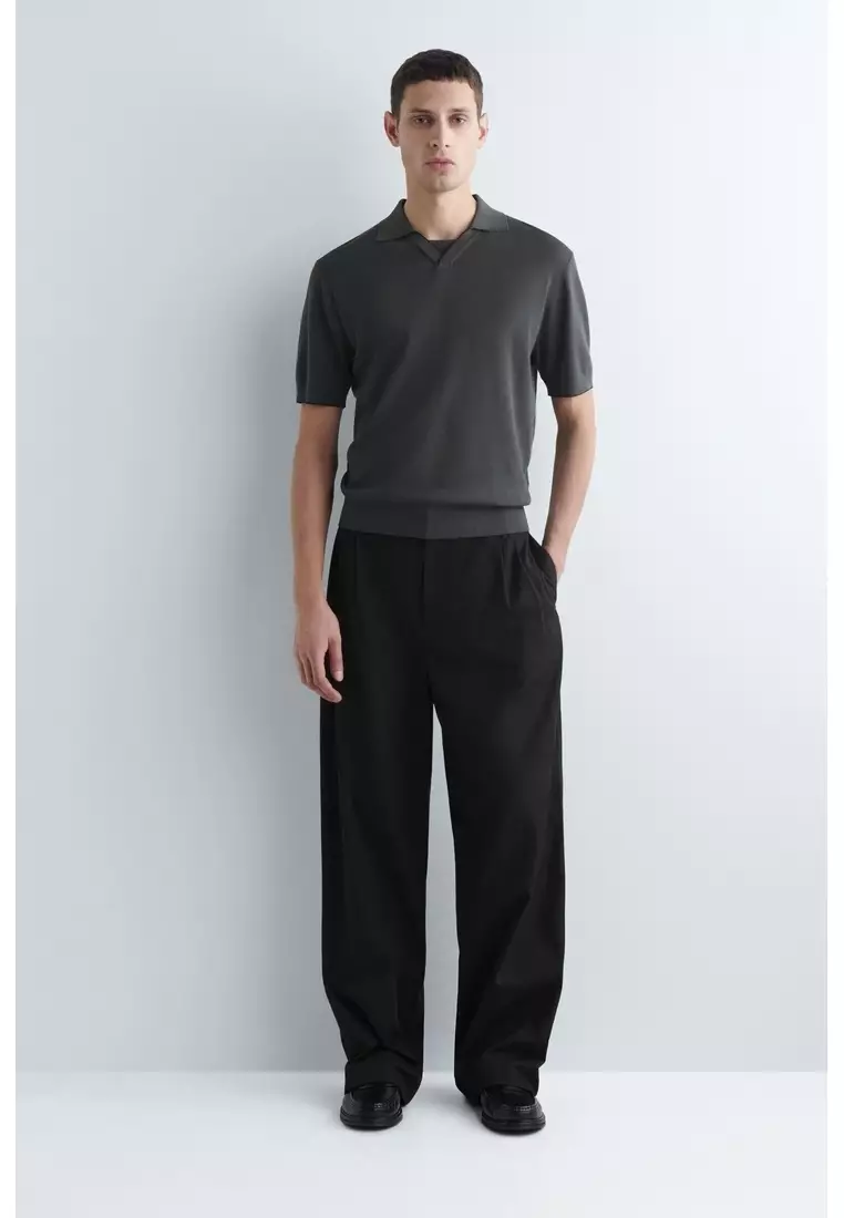 CONTRAST-TIPPED KNITTED POLO SHIRT