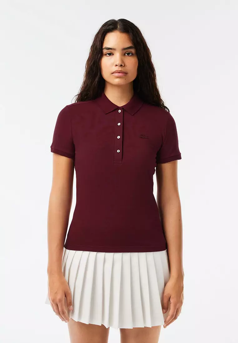 Women's slim fit stretch cheap mini piqué polo shirt