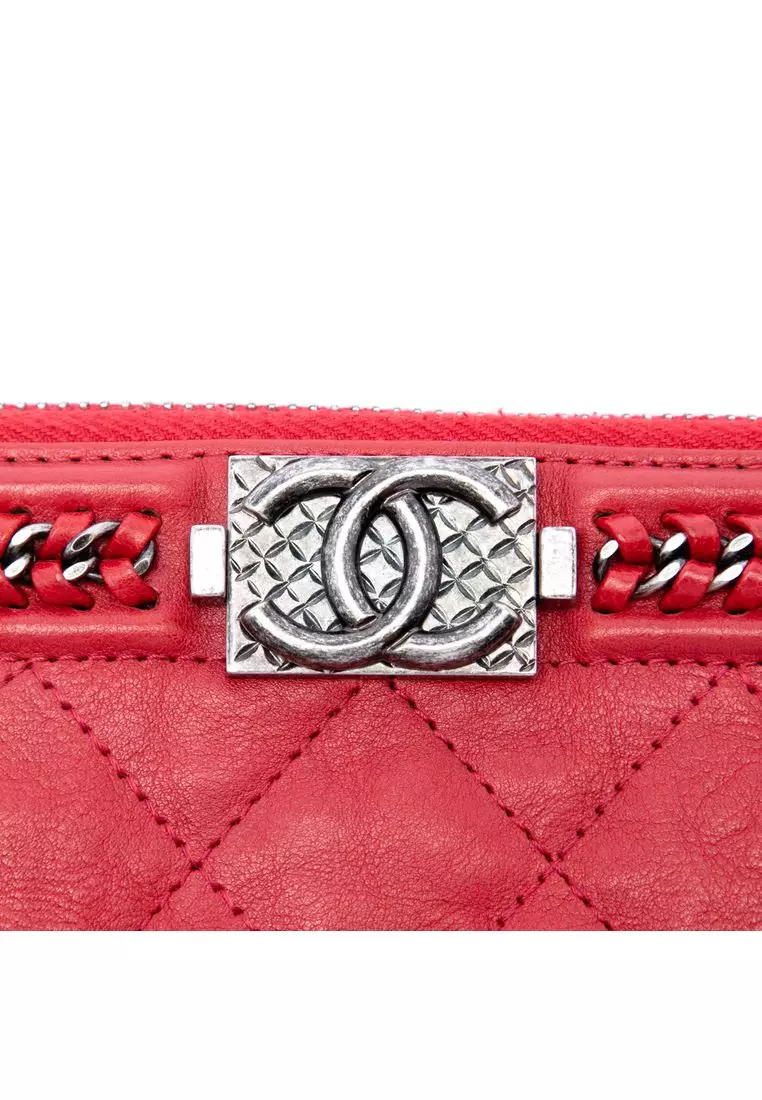 Pre-Loved Chanel Medium Quilted Lambskin Chain Boy O Case Clutch