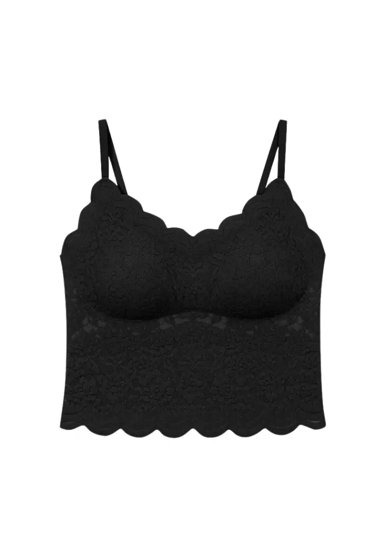 Premium Dawn Seamless Lace Bralette in Black