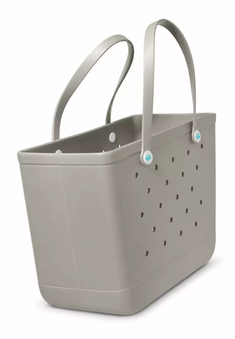 Heavy-Duty Waterproof EVA Rubber Tote Bag Utility Grocery Bag Washable Beach Bag - Sand