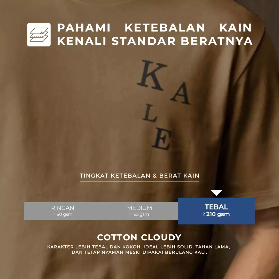 Kale Kai Brown / Cotton Cloudy / Kaos Boxy Fit / Kaos Korea / Atasan Kaos Pria / Kaos Basic Pria