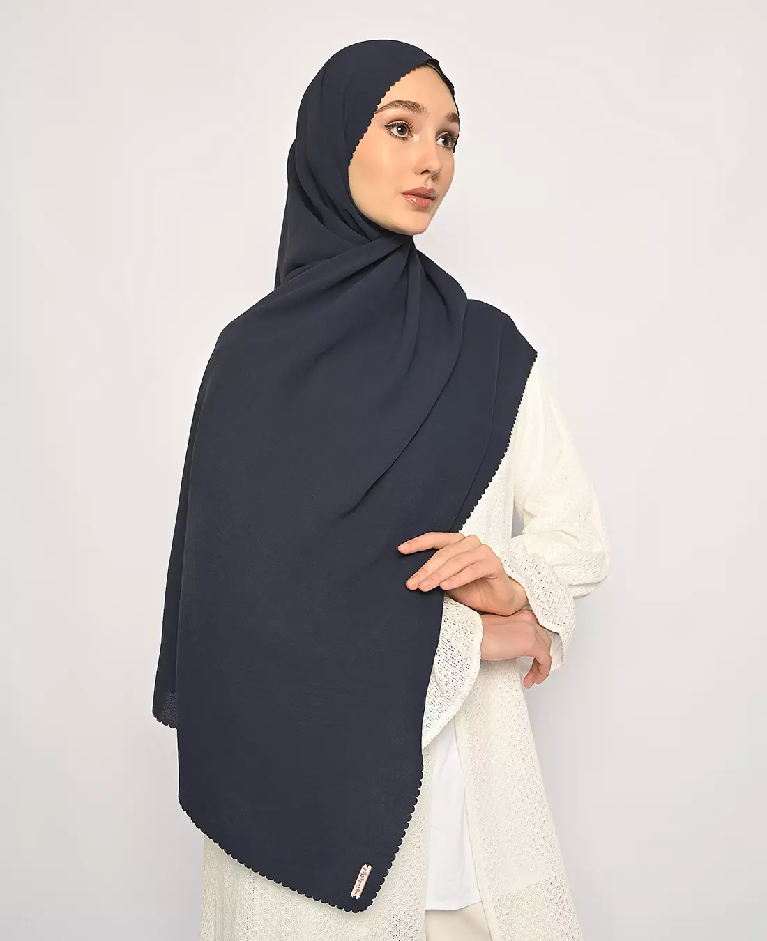 Pasmina Saina Lasercut Dusty Navy