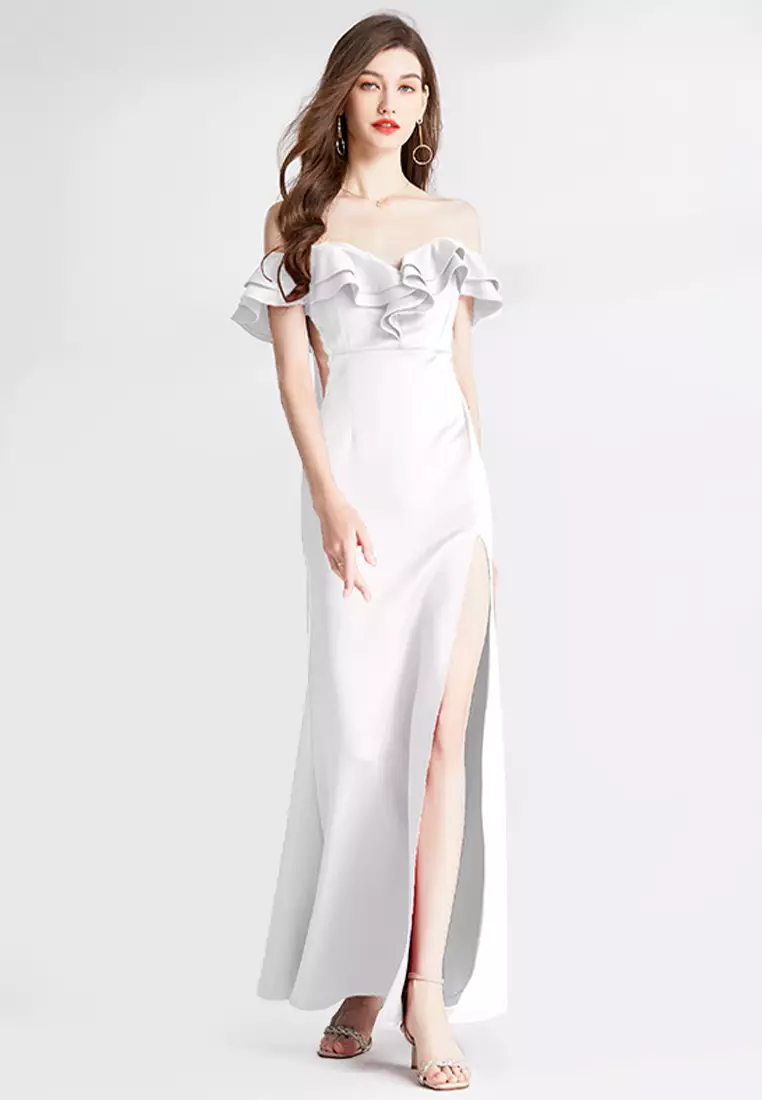 White maxi clearance evening dress