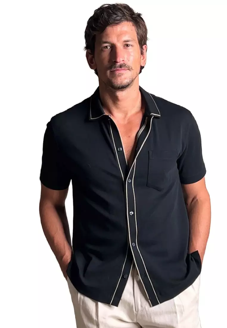 banana republic black polo