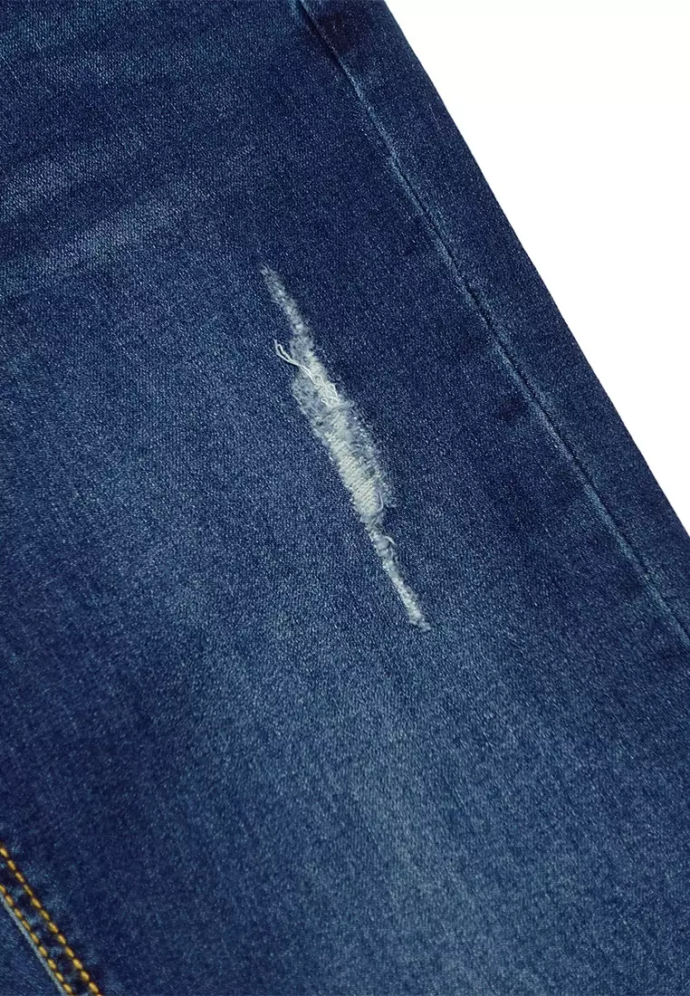 DRUM Ripped Details Denim Blue Jeans