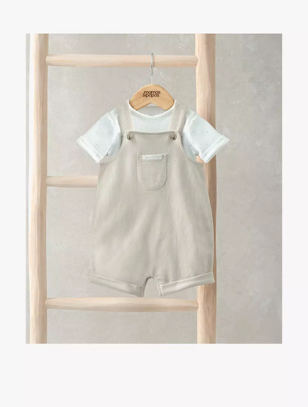 Mamas & Papas Ribbed Jersey Bodysuit & Dungaree Set - MPSS42LJ4O