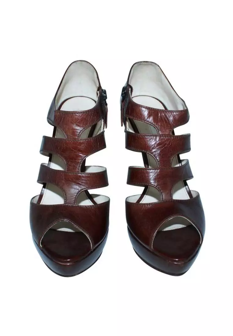 prada brown heels