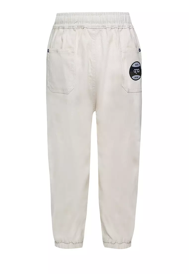Qna Boy Ukail Celana Panjang Jogger Katun Anak Cream