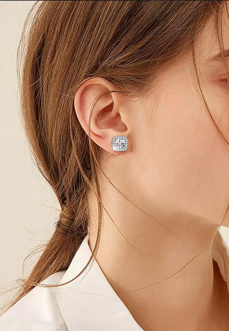 Anting Anting Wanita Berlian 1 Karat Sertifikat GRA Fashion