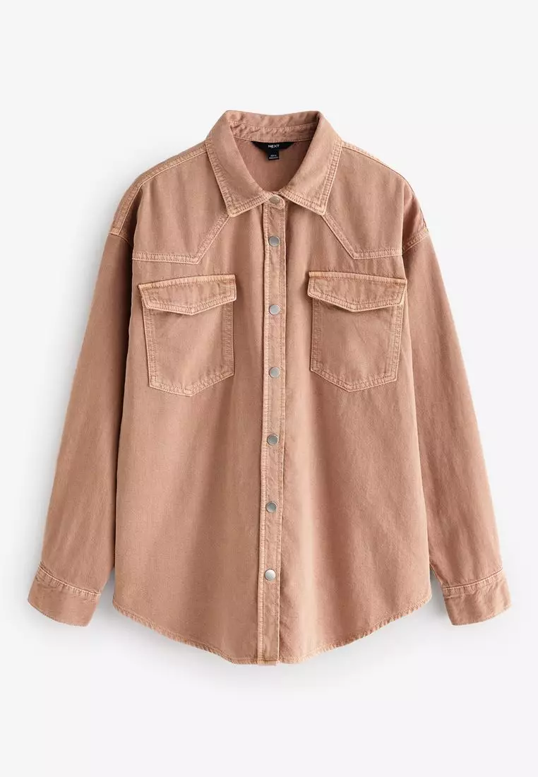 Buy NEXT Oversize Denim Shirt 2025 Online | ZALORA