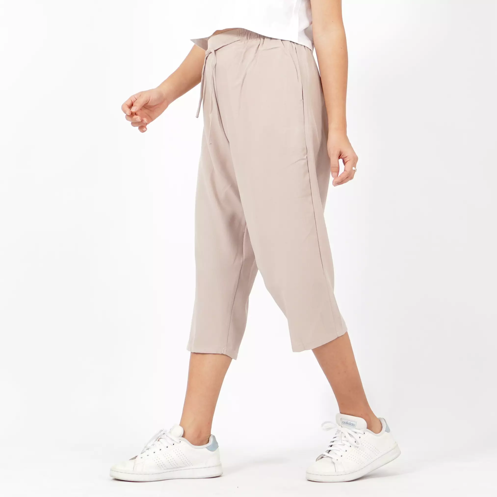  CELINE Celana Kulot 3/4 Highwaist Cullote Pants Celana Casual - Khaki