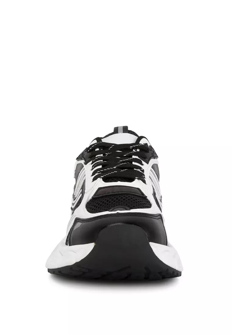 Men's Chunky Lace-Up Sneakers In Black