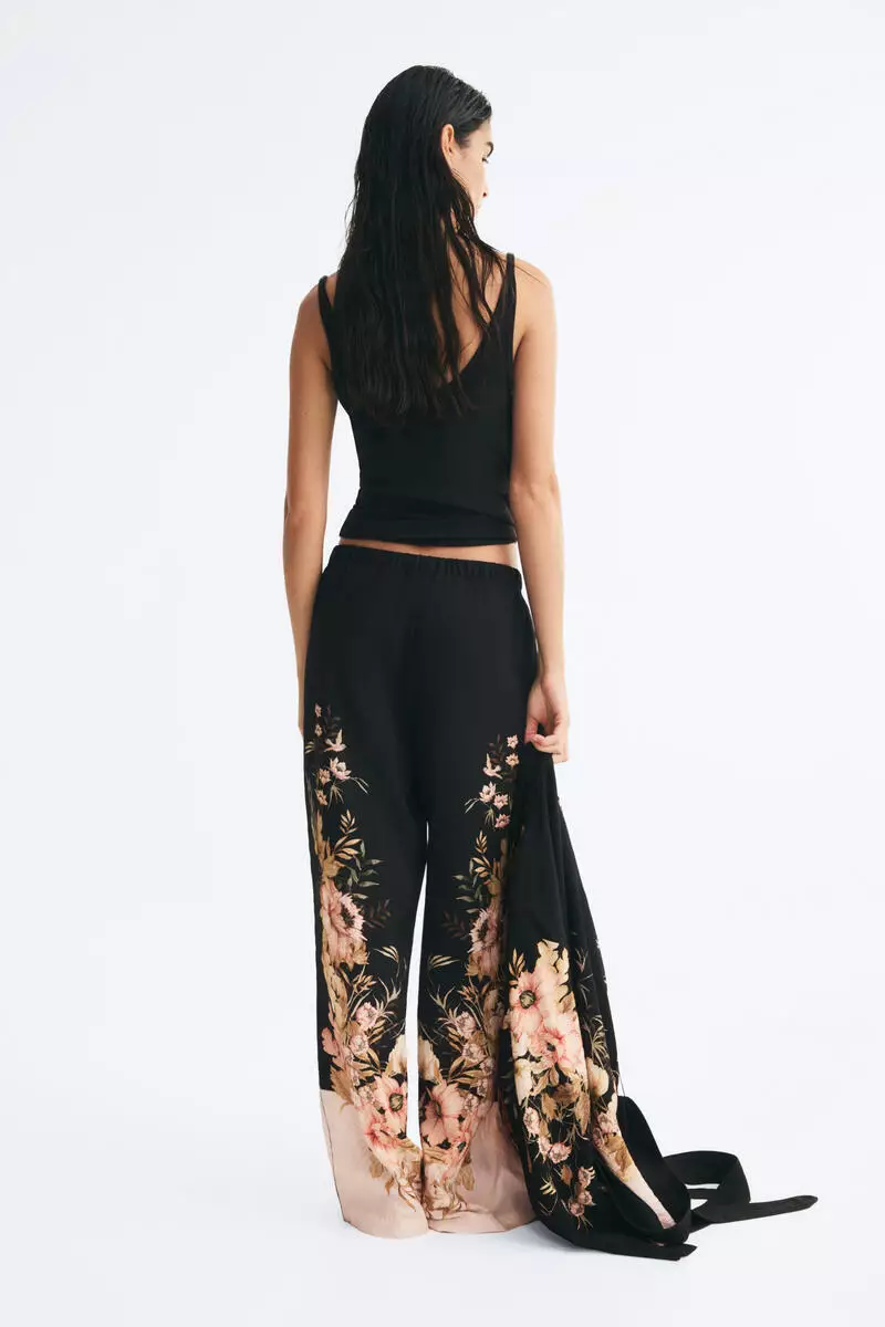 Viscose-blend pull-on trousers