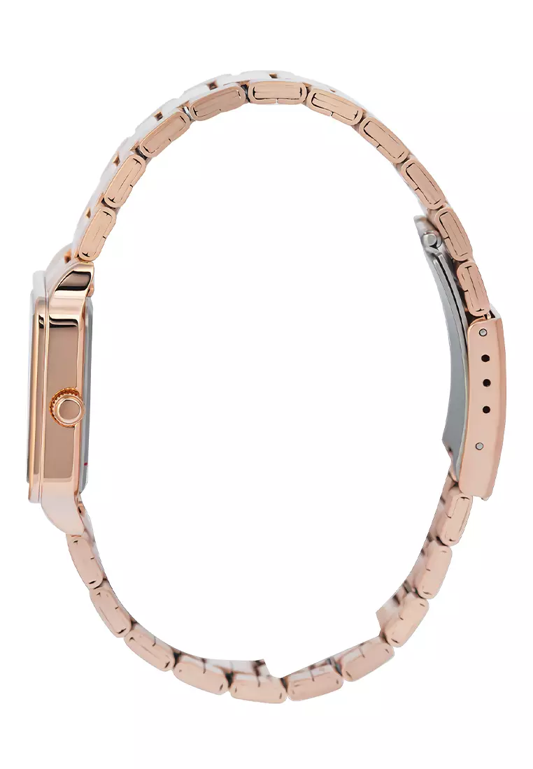 Alexandre Christie 2A79 LDBRGSL Jam Tangan Analog Wanita - Rosegold White Dial Stainless Steel