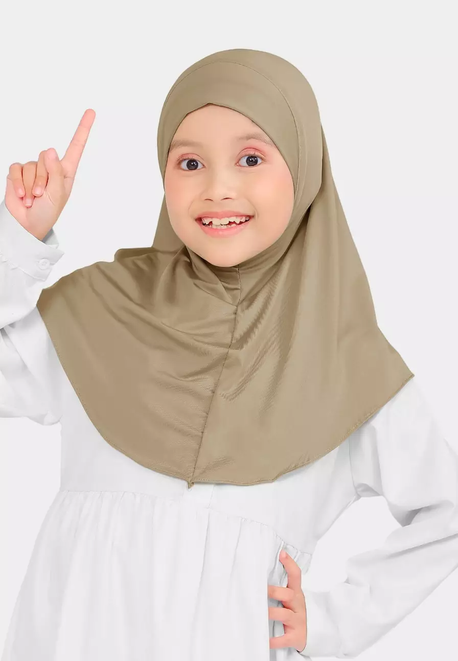 Cotton Bee - Atiyah Bergo Anak | Hijab Instan Anak - Chai Tea - S