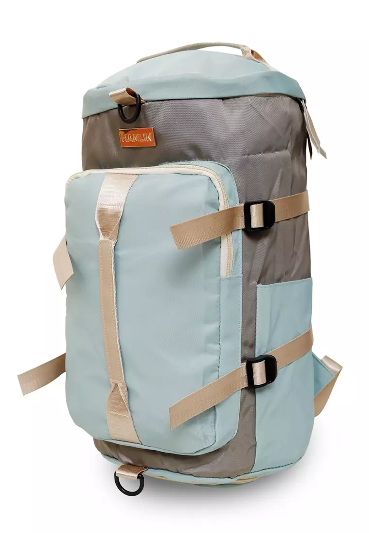 Jovin Travel Backpack Unisex with Long Strap Large Space Tas Travel Kombinasi Warna Material Nylon ORIGINAL - Green