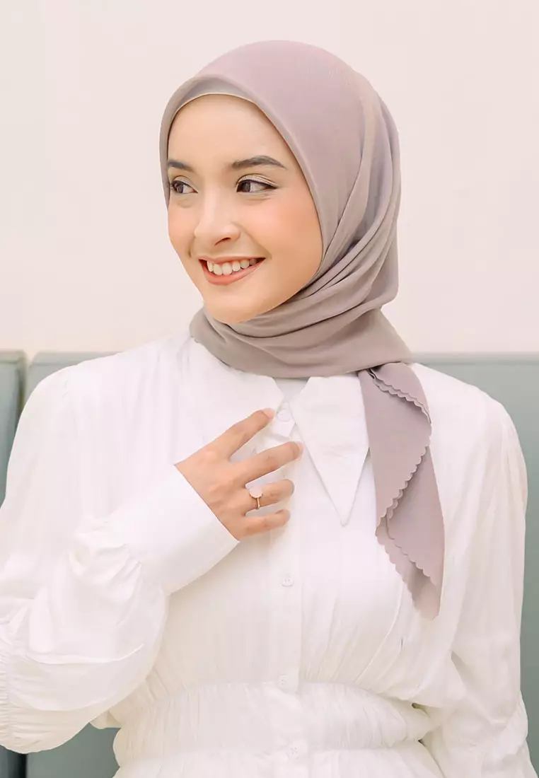 Haraa Voal Grey Cream