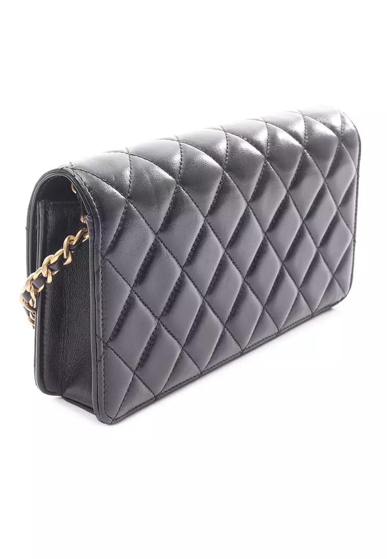 Pre-Loved Chanel Cc Quilted Lambskin East West Single Flap