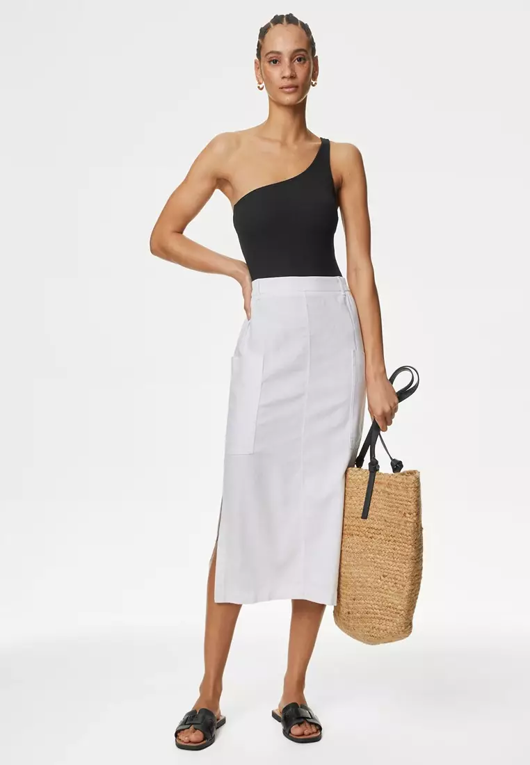 Textured One Shoulder Swimsuit