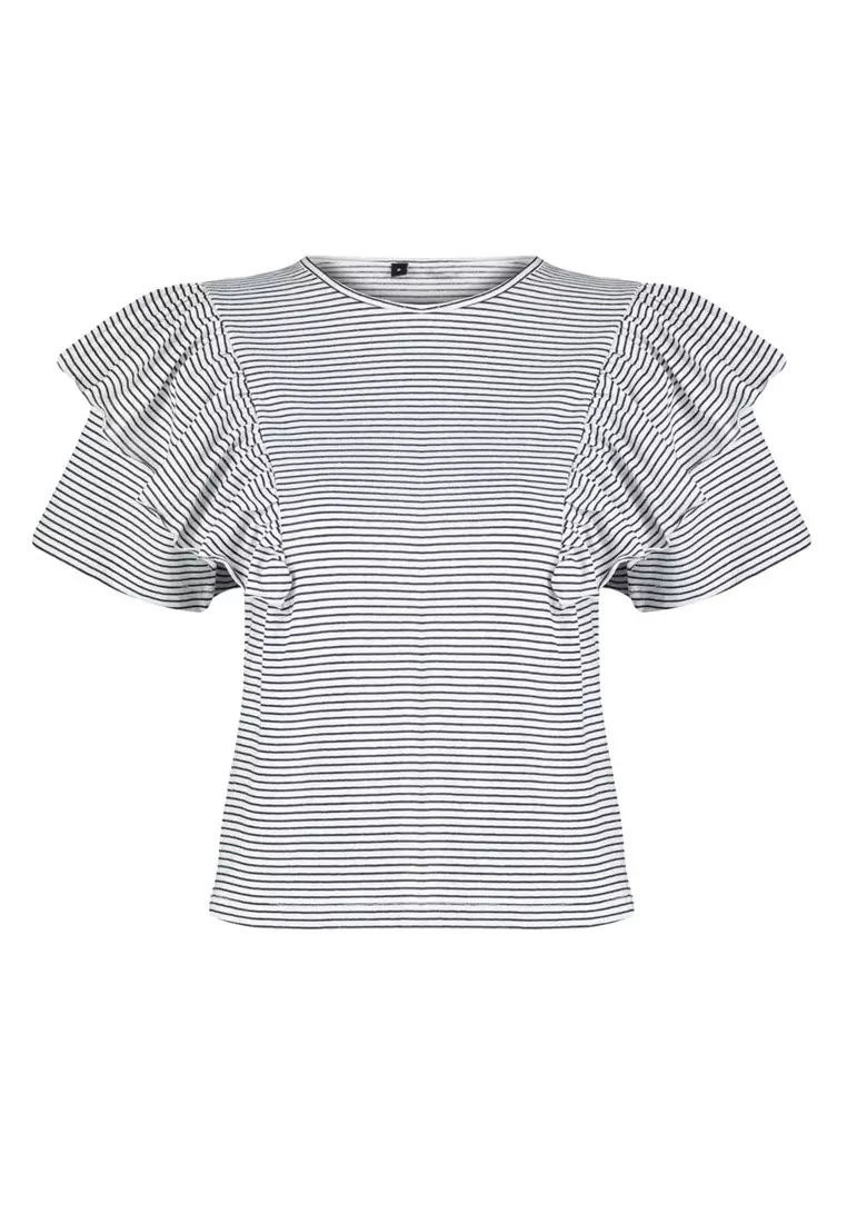 Stripe Ruffle Top