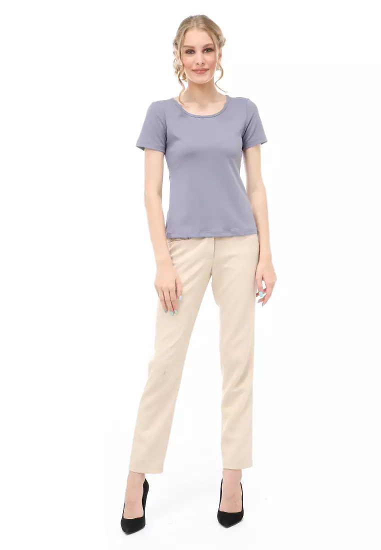 Wish Baju Olahraga Kaos Sport Wanita Lengan Pendek Sporty Shirt Jaring Transparan Material Polyester ORIGINAL - Gray