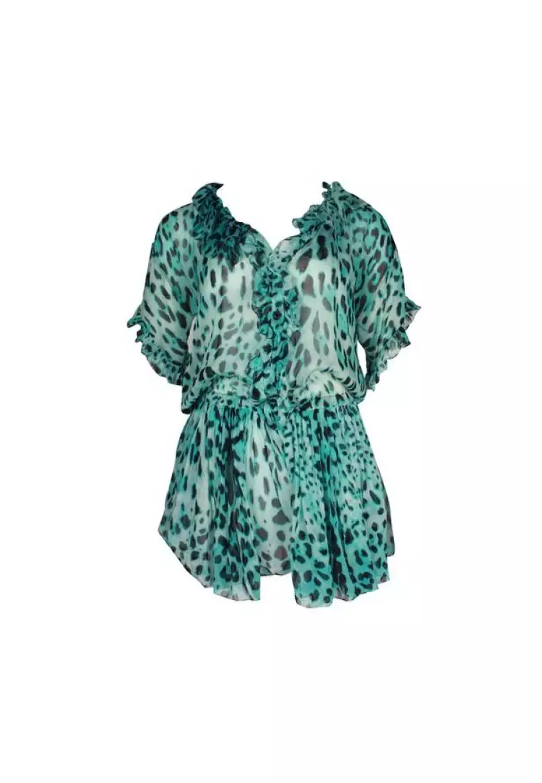 Turquoise leopard outlet print dress