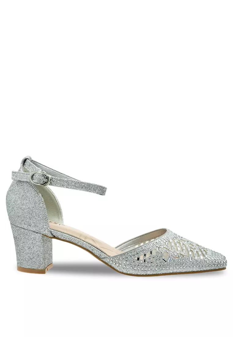 Glitter pointed sale toe heels