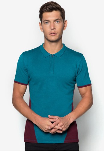 Contrast Panel Knit Polo