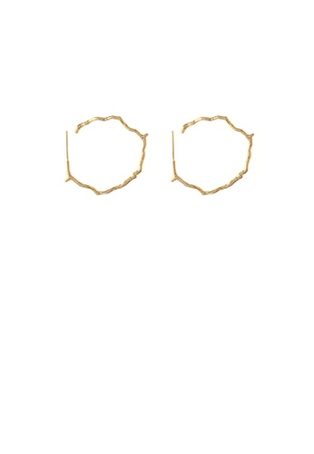 Glamorousky silver 925 Sterling Silver Plated Gold Simple Line C Shape Geometric Earrings 1A210AC2364E6FGS_1