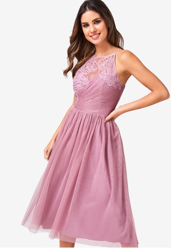 Jual Little Mistress Phoebe Embellished Prom Midi Dress Original Zalora Indonesia