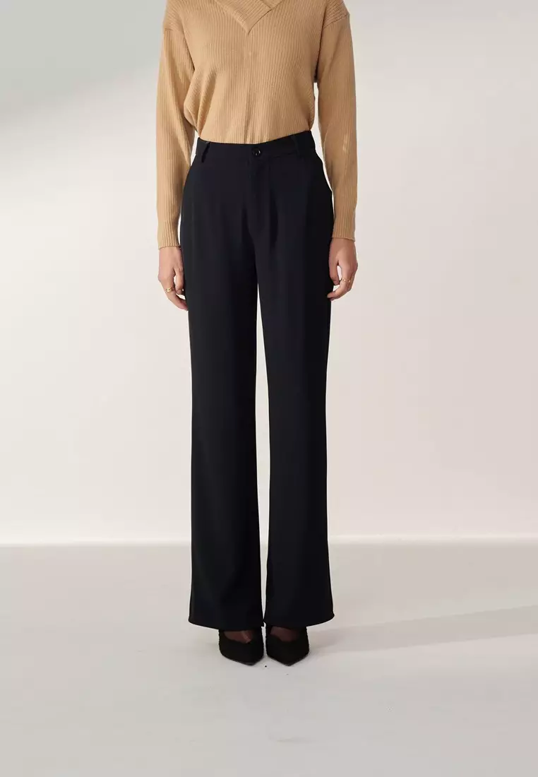 Dark Blue Bell-bottom Trousers
