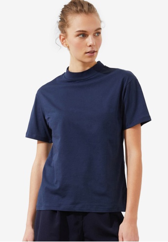 Trendyol navy Mock Neck T-Shirt C1CD3AAC3BE00DGS_1