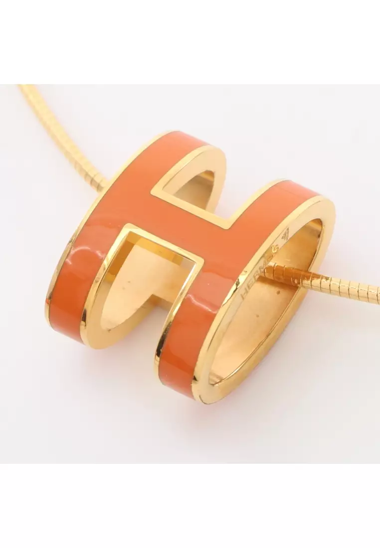 Buy Herm s Pre loved Herm s POP H pop ash necklace GP SV925 gold