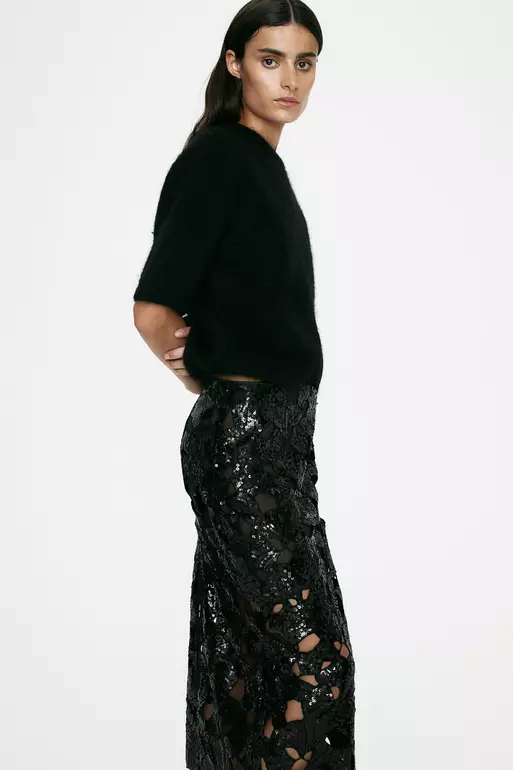 Sequined pencil skirt