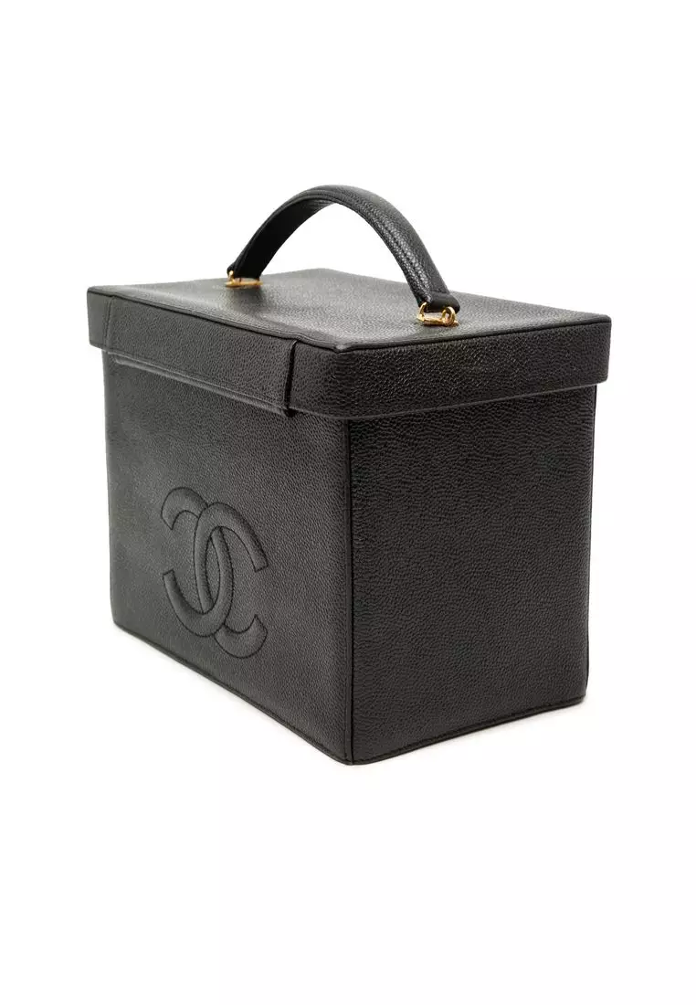Pre-Loved Chanel Cc Caviar Vanity Box Case