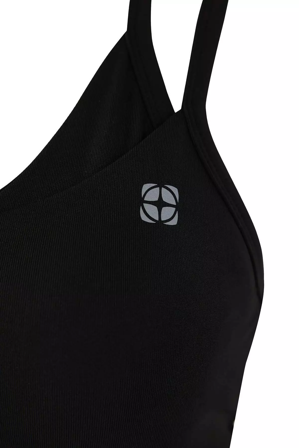 Black Diver/Scuba Reflector Printed Strapless Sports Bra Without Cup