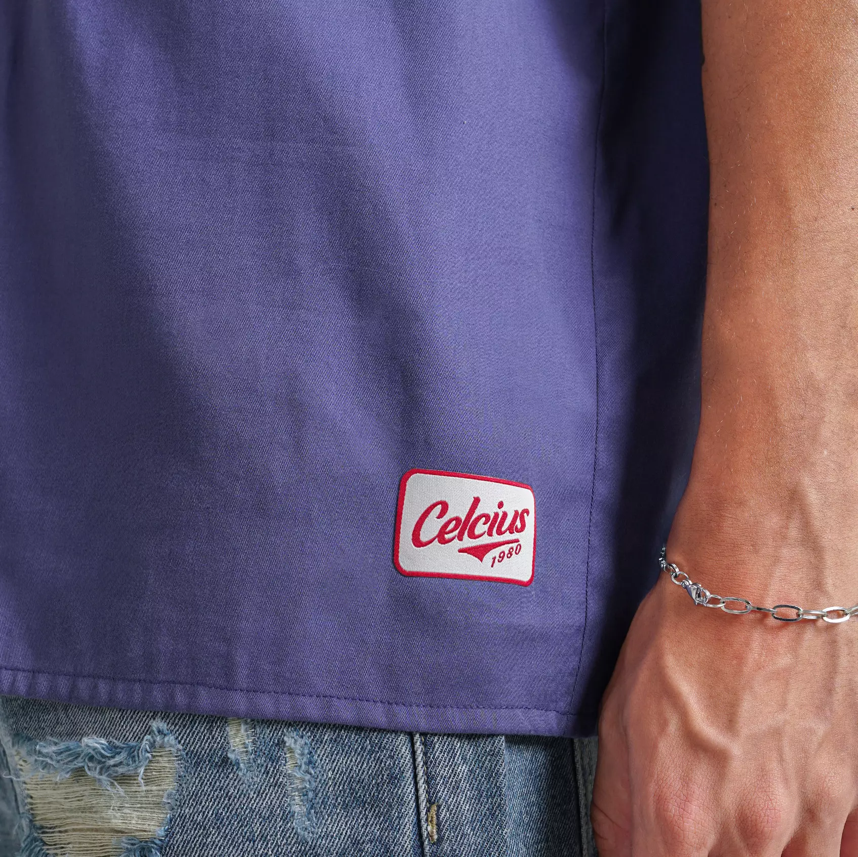 CELCIUS FANTA Resort Purple Bowling Shirt LIN001497C Purple