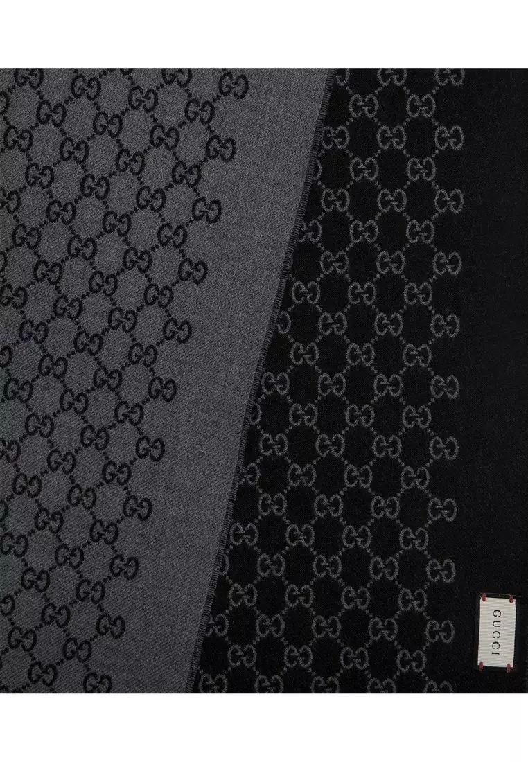 Gg Jacquard Wool Scarf