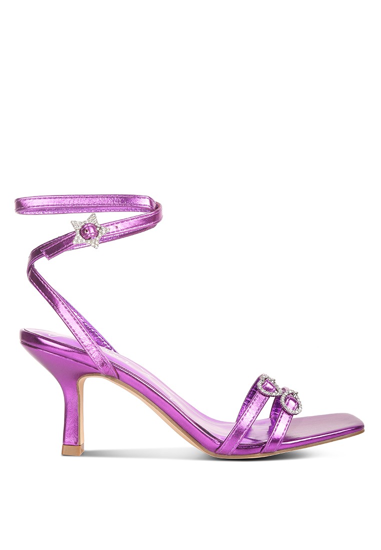 Purple Pin Buckle High heel Sandals