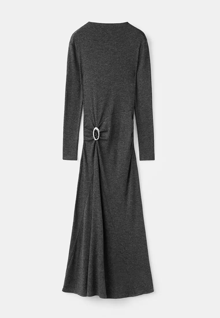 Ruched Dress with Ring